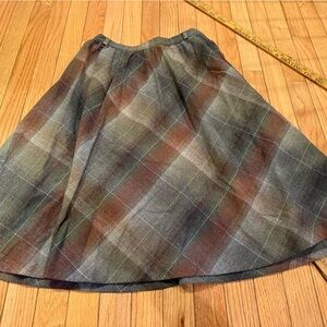 Plaid A-Line Skirt Wool Lined Union Made academia heritage fisherman